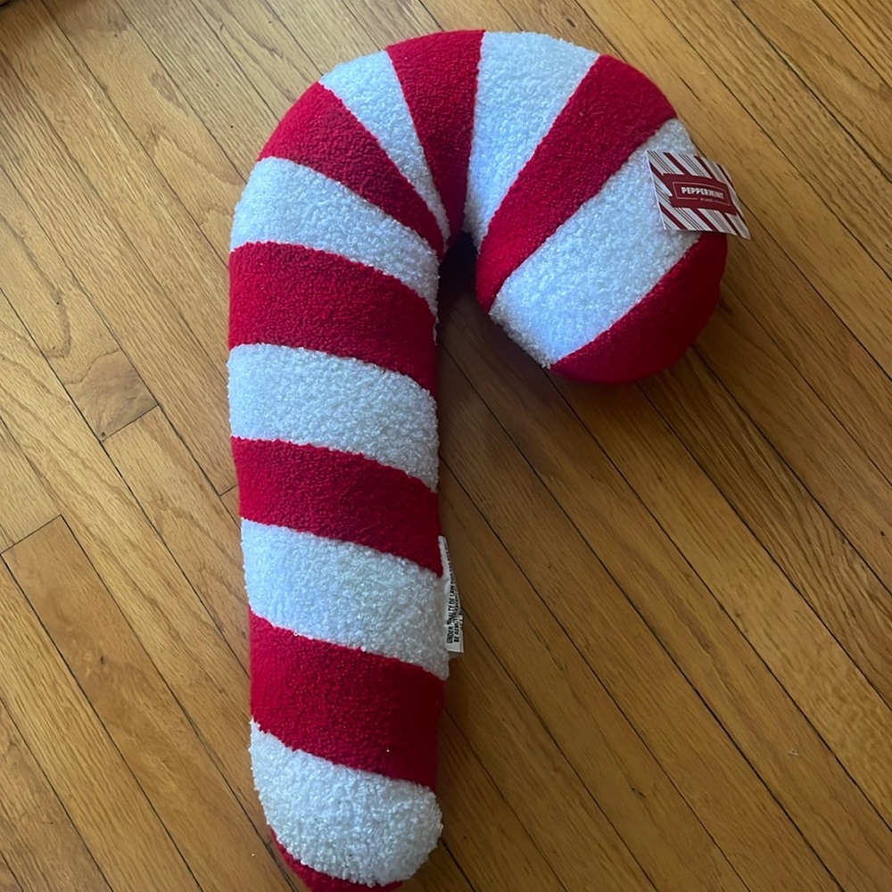 Peppermint Place Candy Cane Throw Pillow - NWT